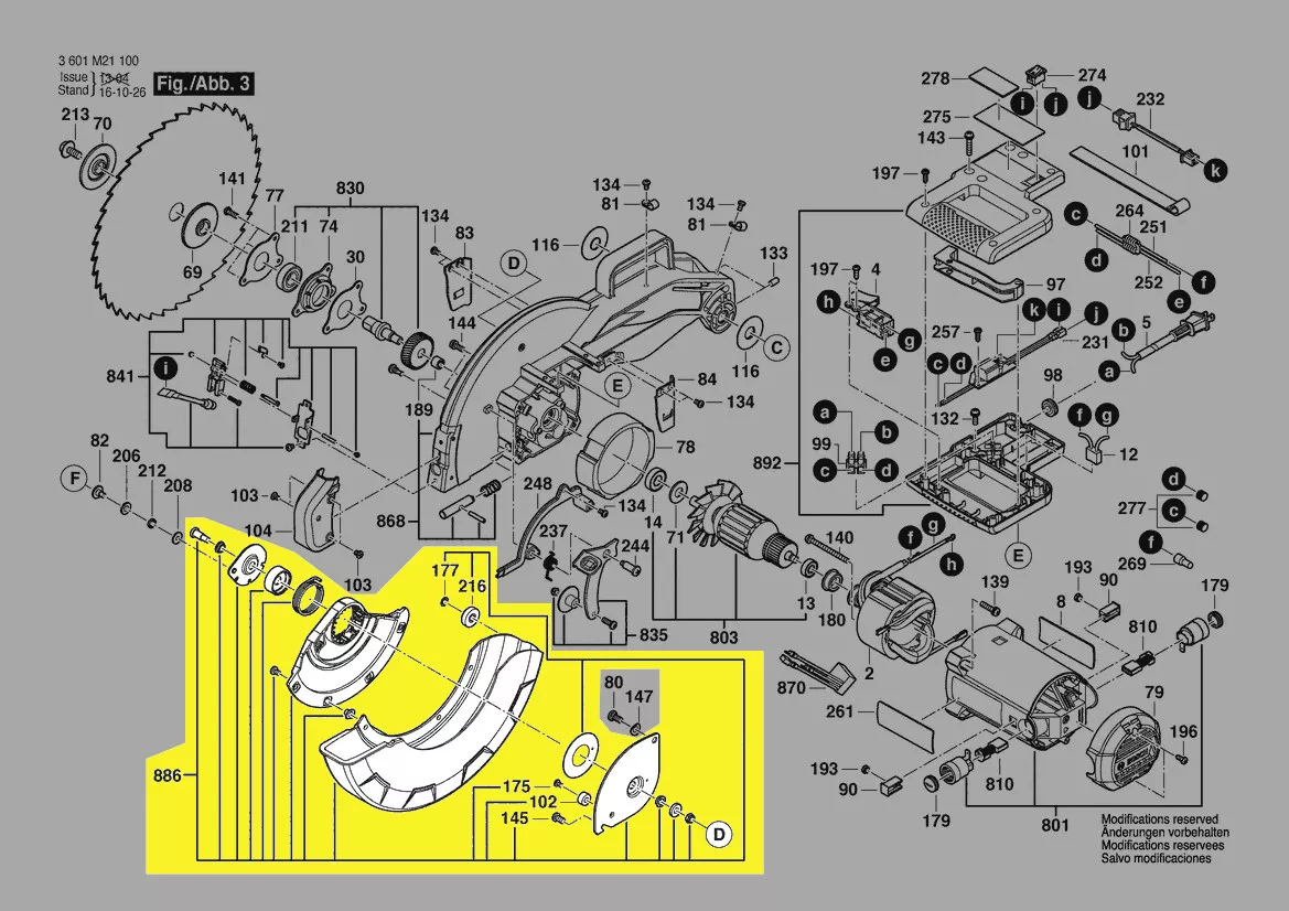 Capot de protection pendulaire réf. 1 609 B01 719 Bosch